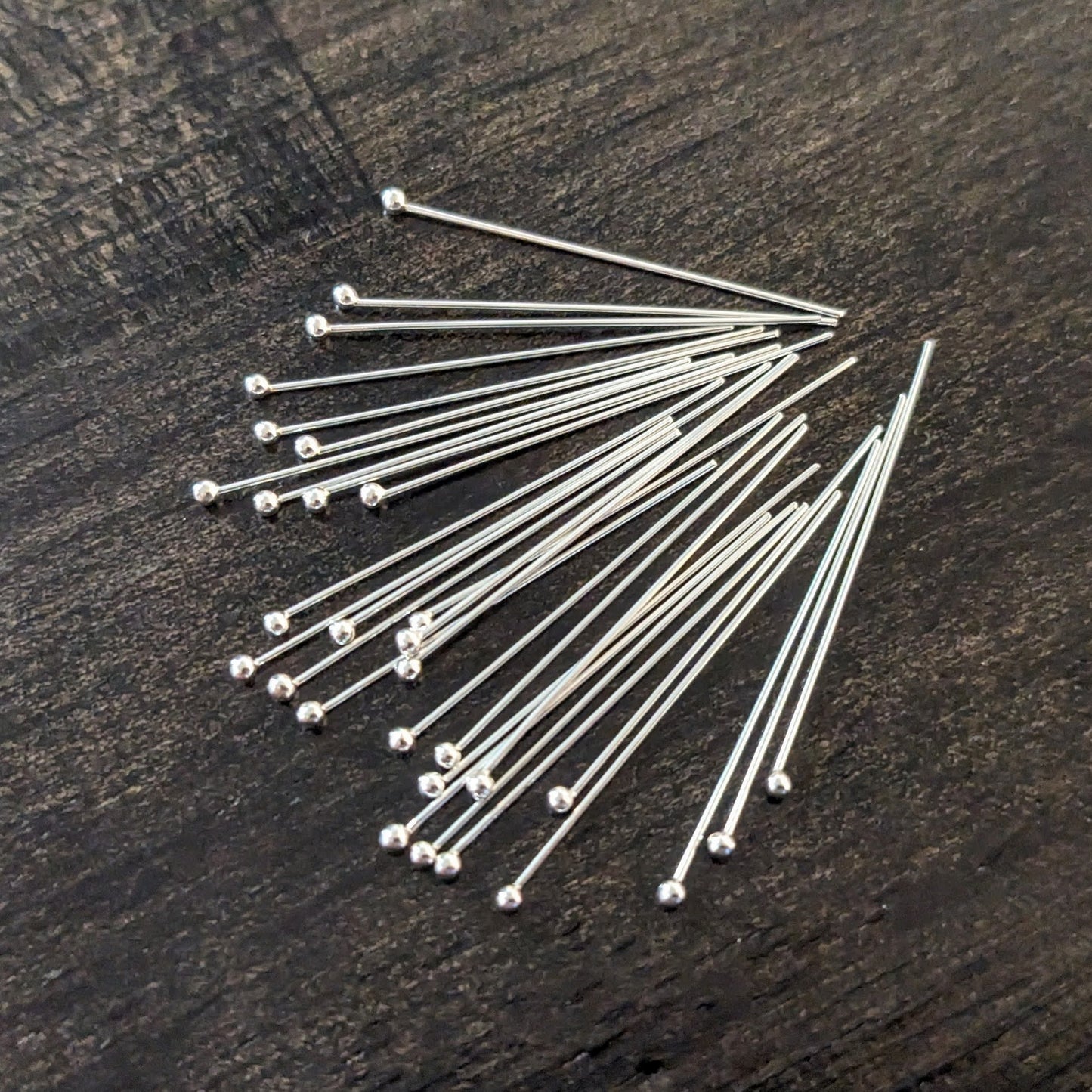 Sterling Silver Ball Headpins, 26 gauge - sold in sets of 10