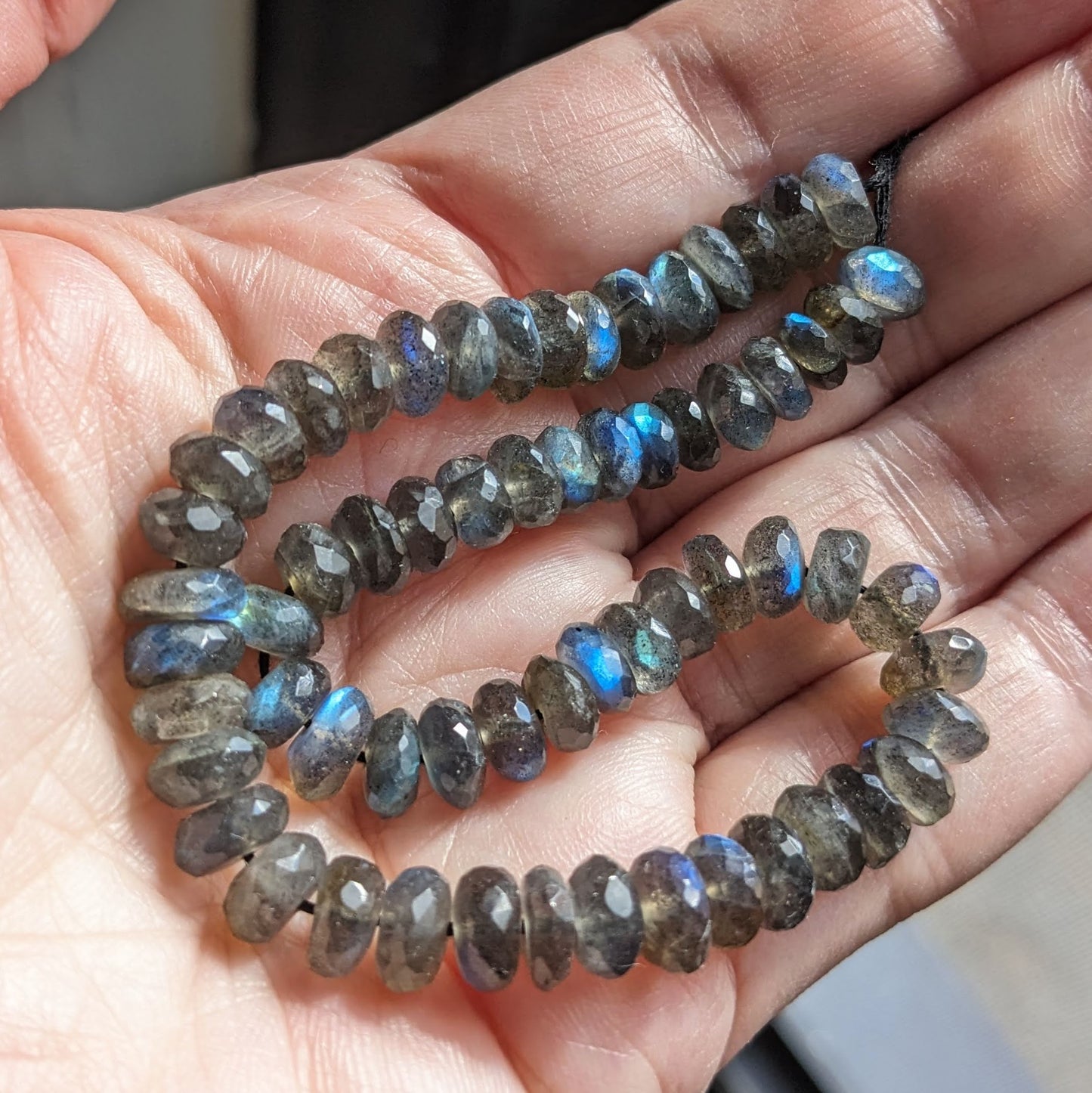 AAA Labradorite Faceted Rondelle Beads, Choose a Size & Quantity