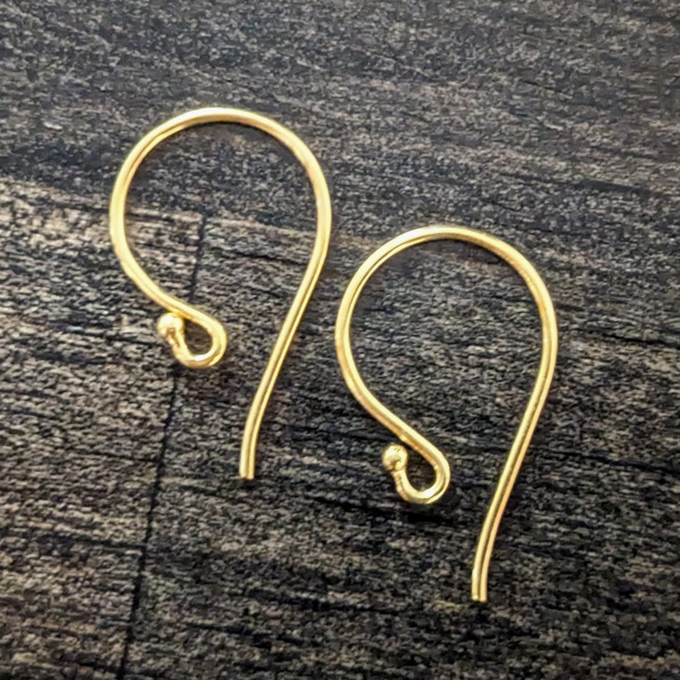 Bali Ball Ear Wires, 23mm x 12mm, 20 gauge - sold by the pair