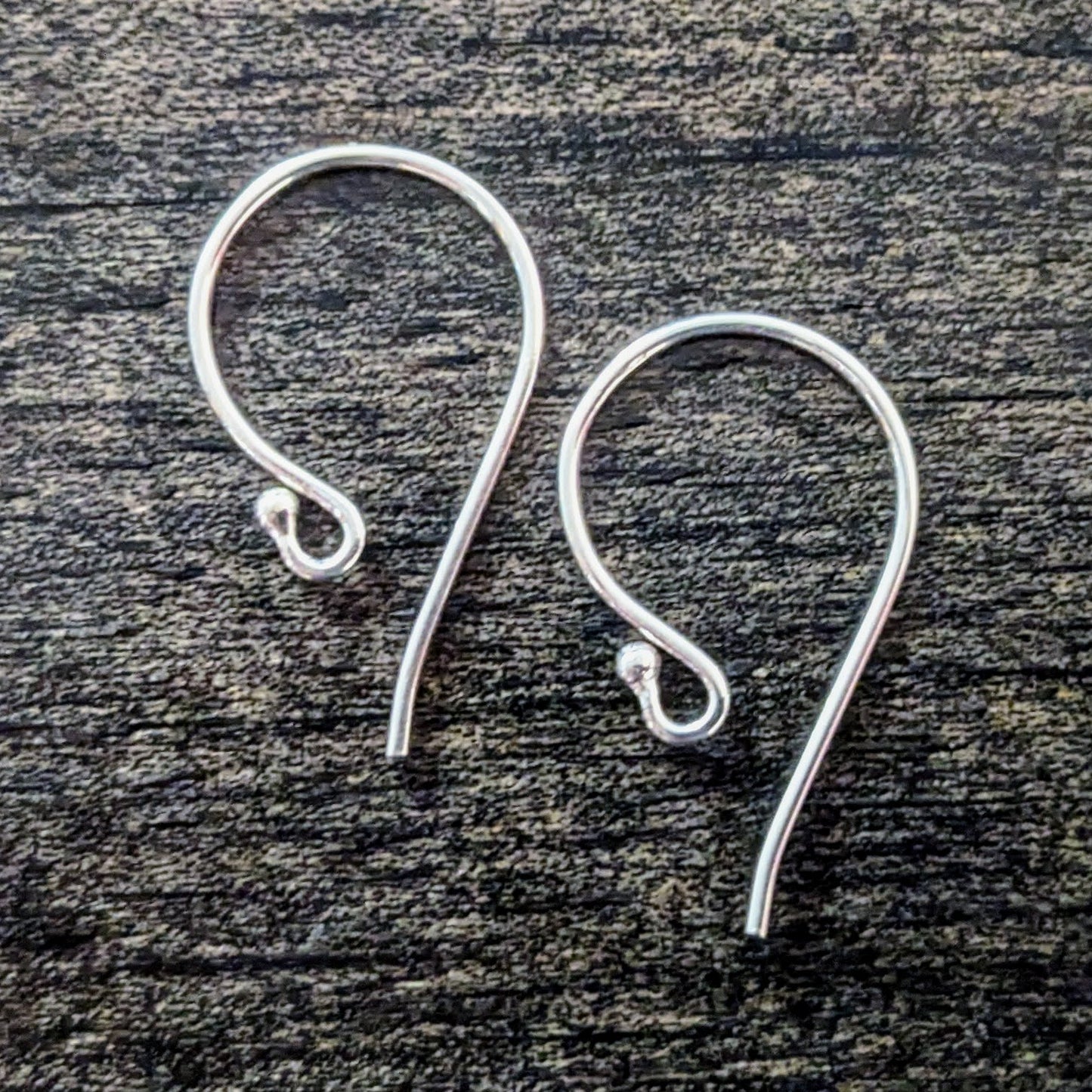 Bali Ball Ear Wires, 23mm x 12mm, 20 gauge - sold by the pair