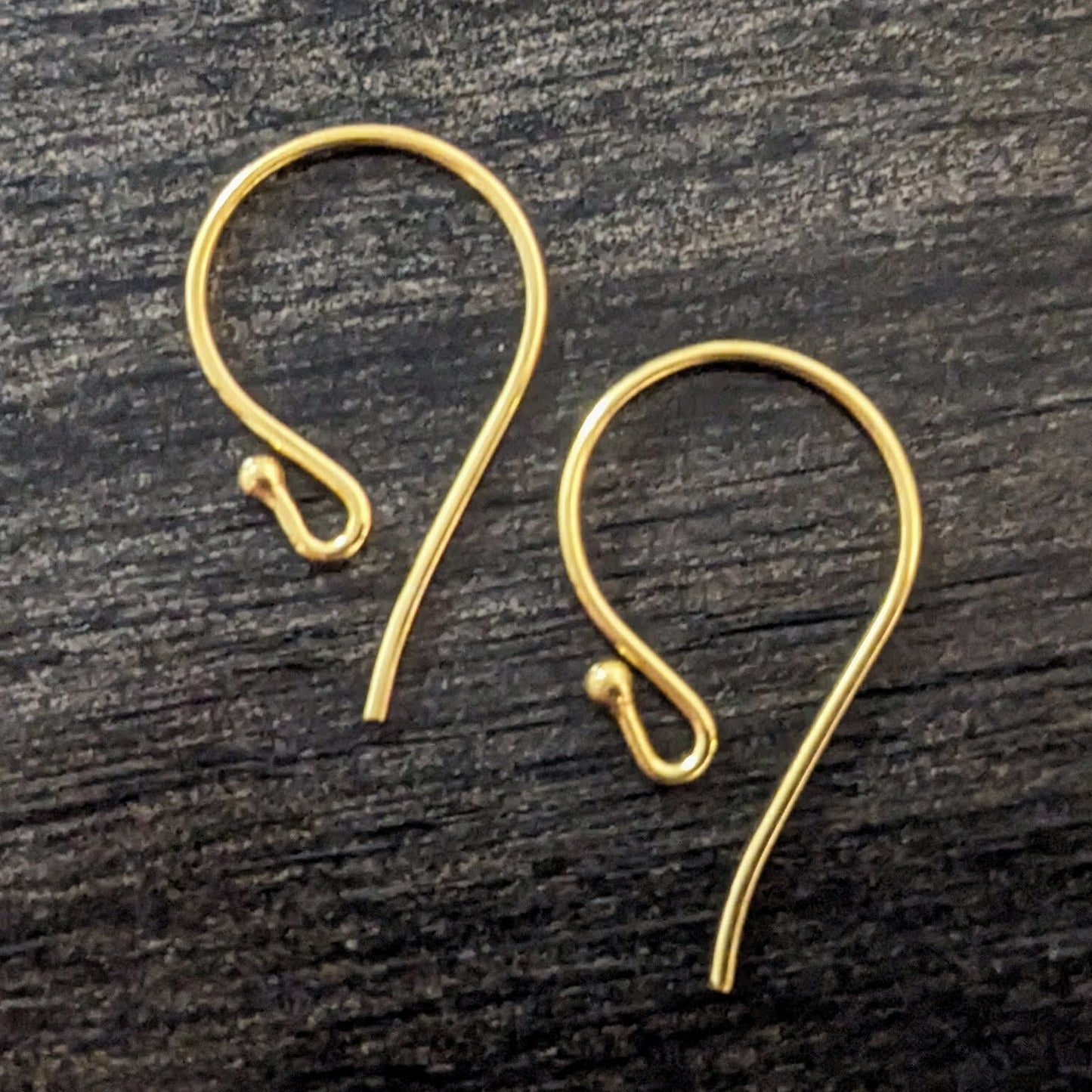 Bali Ball Ear Wires Sterling Silver or Gold Vermeil, 19.5mm x 11.5mm, 21 gauge - sold by the pair