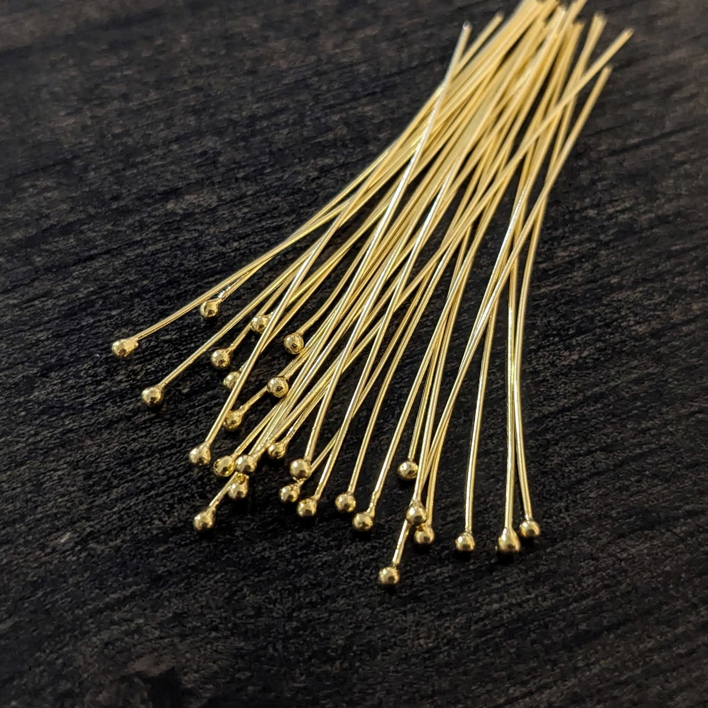 Bali Ball Headpins, 24 gauge, 37mm long (1.5 inches), 1.5mm ball ends - sold in sets of 10