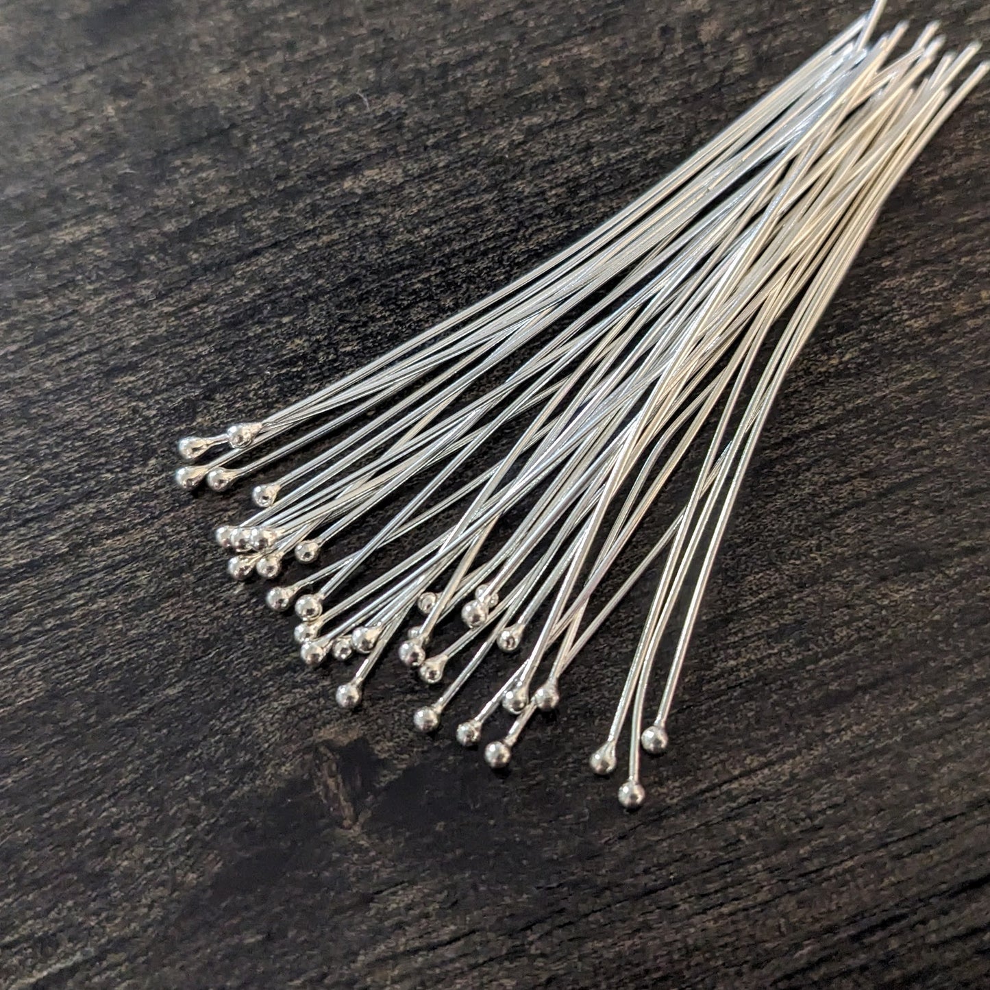 Bali Ball Headpins, 24 gauge, 37mm long (1.5 inches), 1.5mm ball ends - sold in sets of 10