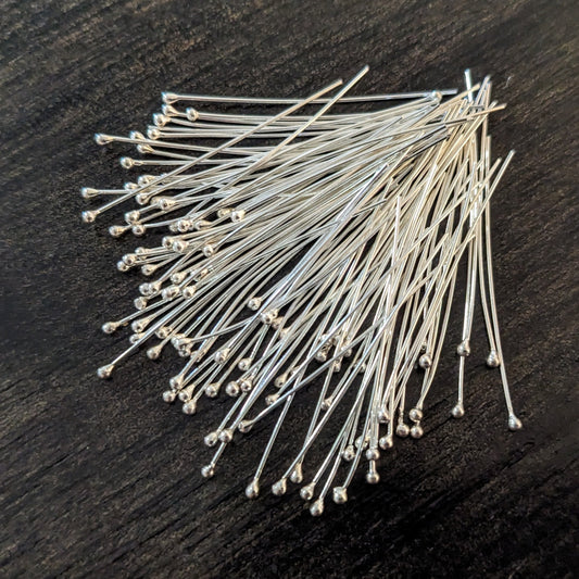 Bali Ball Headpins, 26 gauge, 30mm long - sold in sets of 10