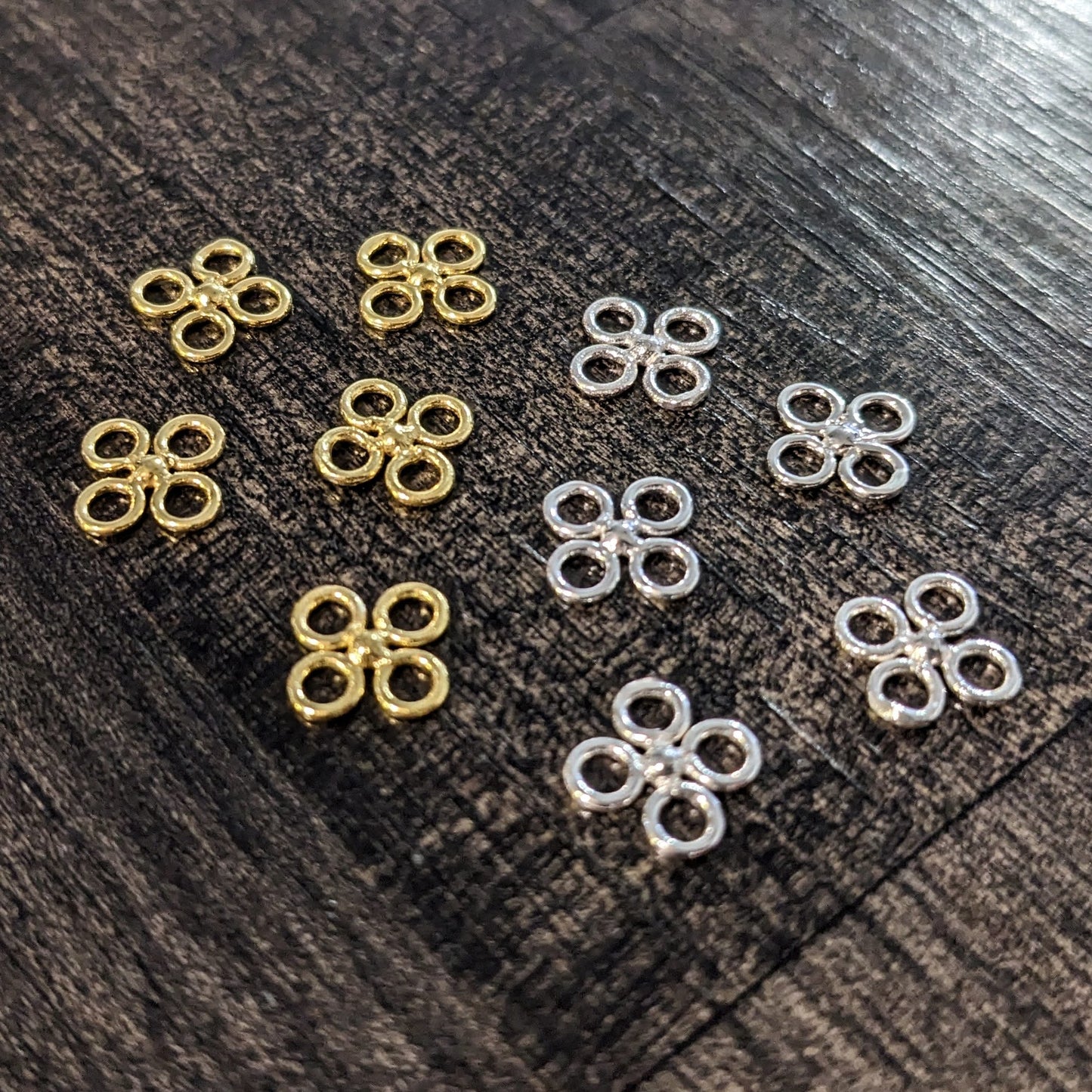 Bali 4-Leaf Clover Shamrock Links, 8mm x 8mm - sold by the pair