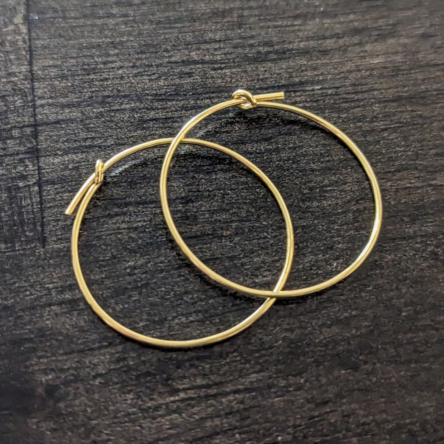 Bali Round Hoop Earrings, 15mm diameter, 21 gauge - sold by the pair