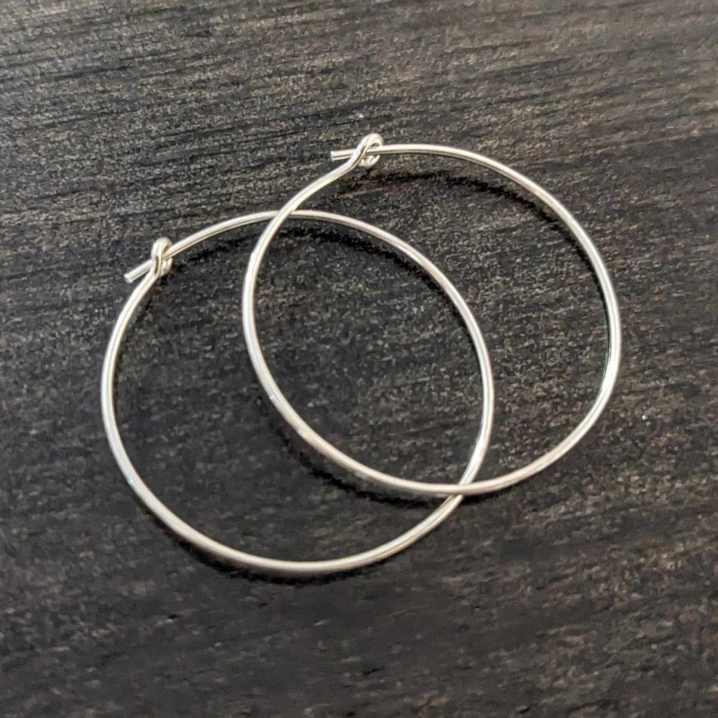 Bali Round Hoop Earrings, 15mm diameter, 21 gauge - sold by the pair