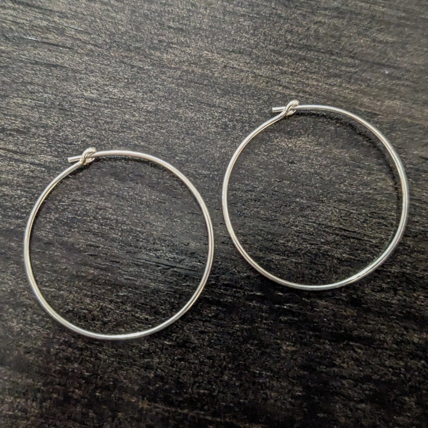 Bali Round Hoop Earrings, 15mm diameter, 21 gauge - sold by the pair