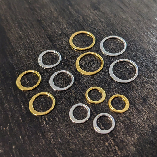 Bali Hammered Circle Links, 8mm diameter - sold by the pair