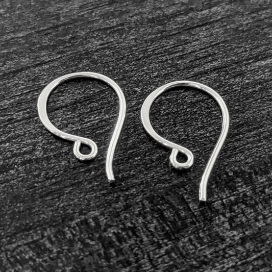 Bali Hammered Ear Wires, 17mm x 11mm, 20 gauge - sold by the pair