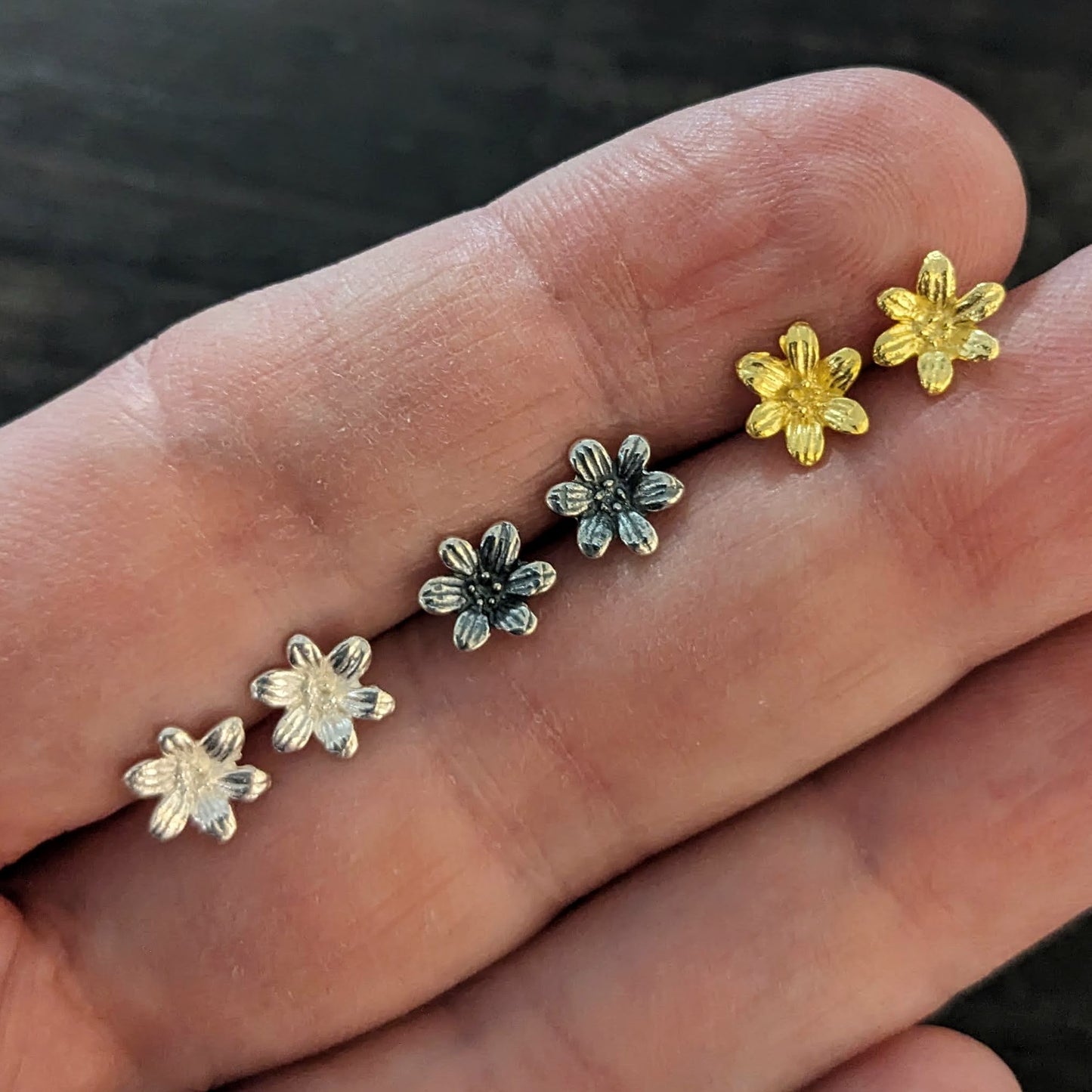 Bali Star Flower Headpins, 24 gauge, 50mm long, 7mm head - sold by the pair