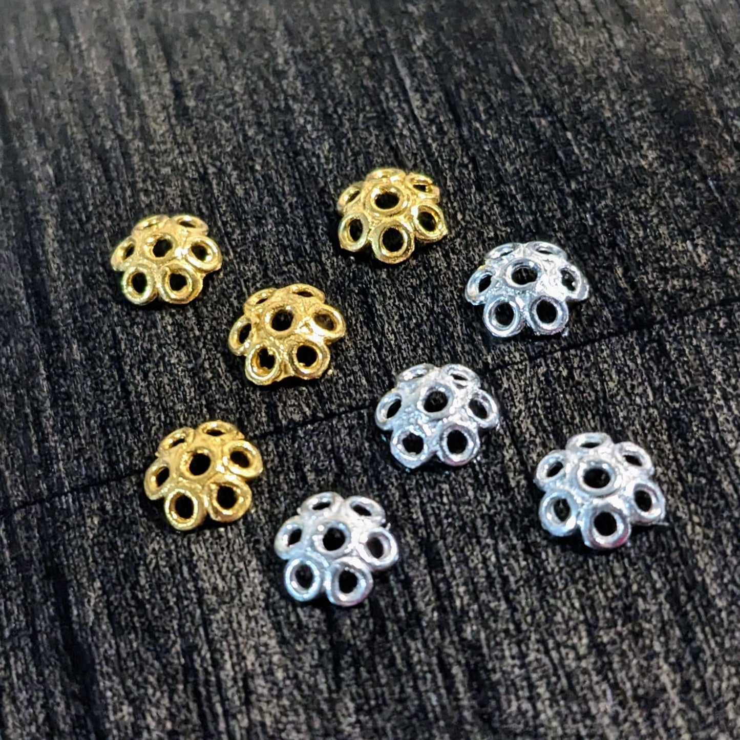 NEW! Bali Plain Flower Bead Caps Artisan-made supplies, 1.8mm x 5.5mm - sold by the pair (Copy)