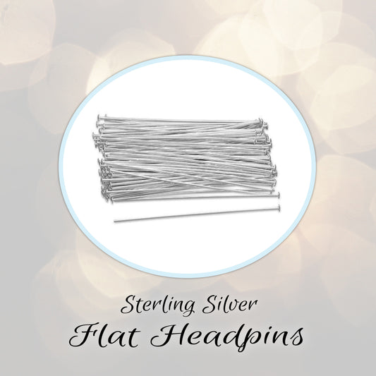 Sterling Silver Flat Headpins, 24 gauge - sold in sets of 10