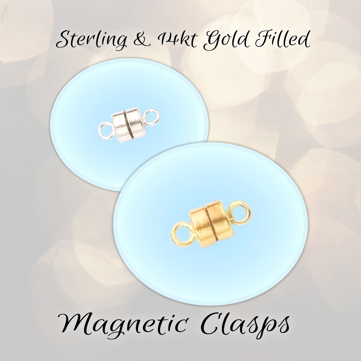 Magnetic Button Clasps, 4mm - sold individually