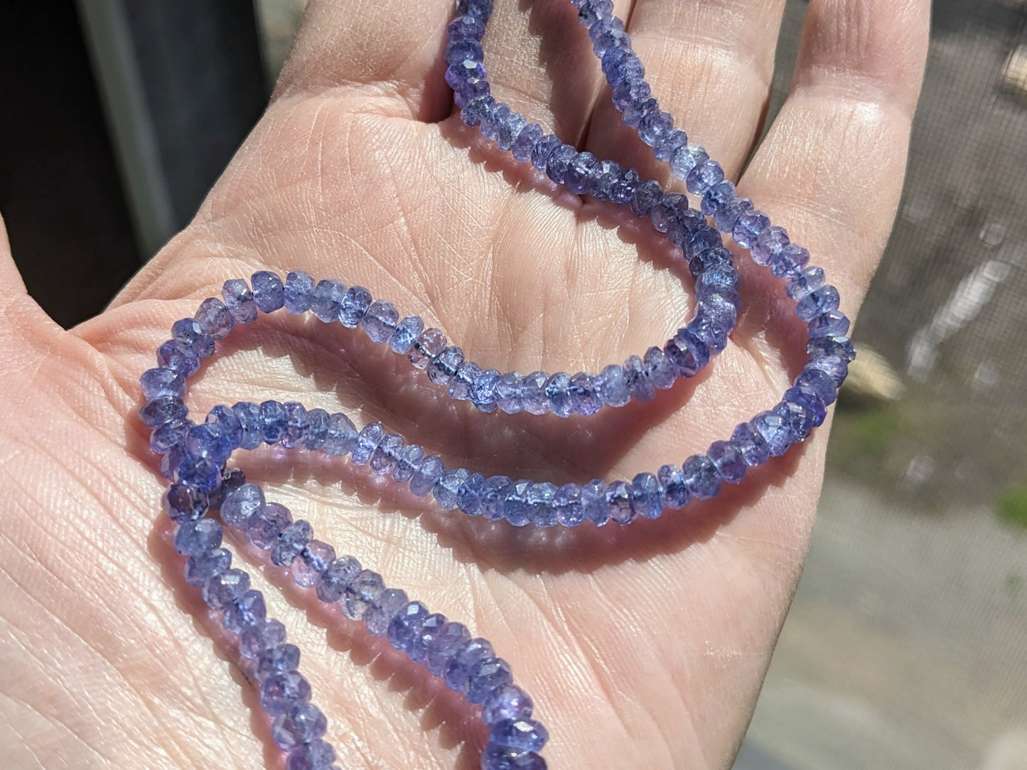 1/4 or 1/2 strand, Lavender Blue Tanzanite Faceted Rondelle beads, graduated sizes