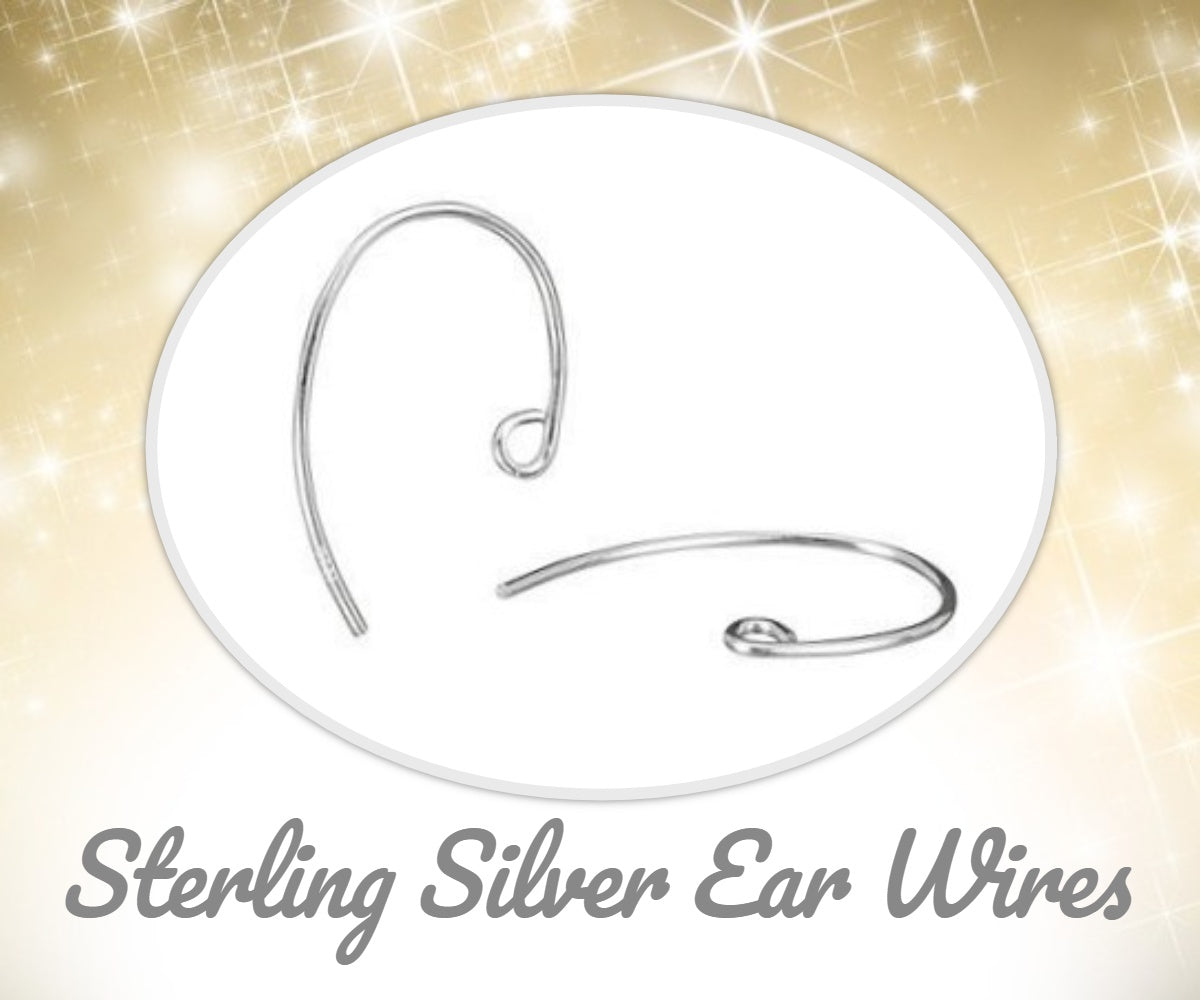 Bass Clef Ear Wires in Sterling Silver, 20mm long, 21 gauge - sold by the pair