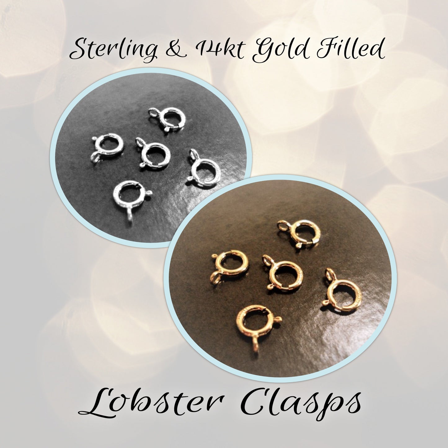 Spring Ring Clasps, 6mm, closed loop - sold individually