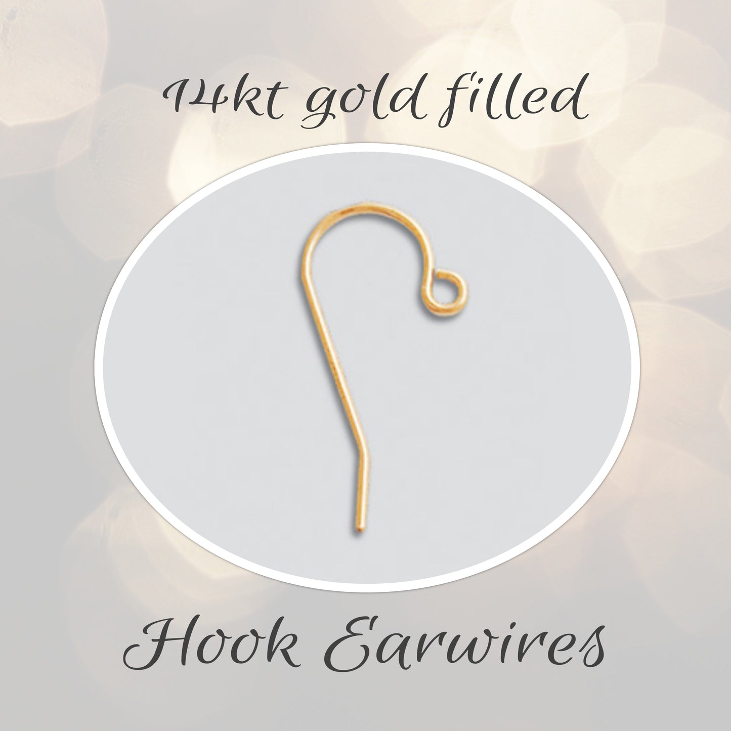 Hook Ear Wires 14kt Gold Filled, 21 gauge, 20mm long - sold by the pair